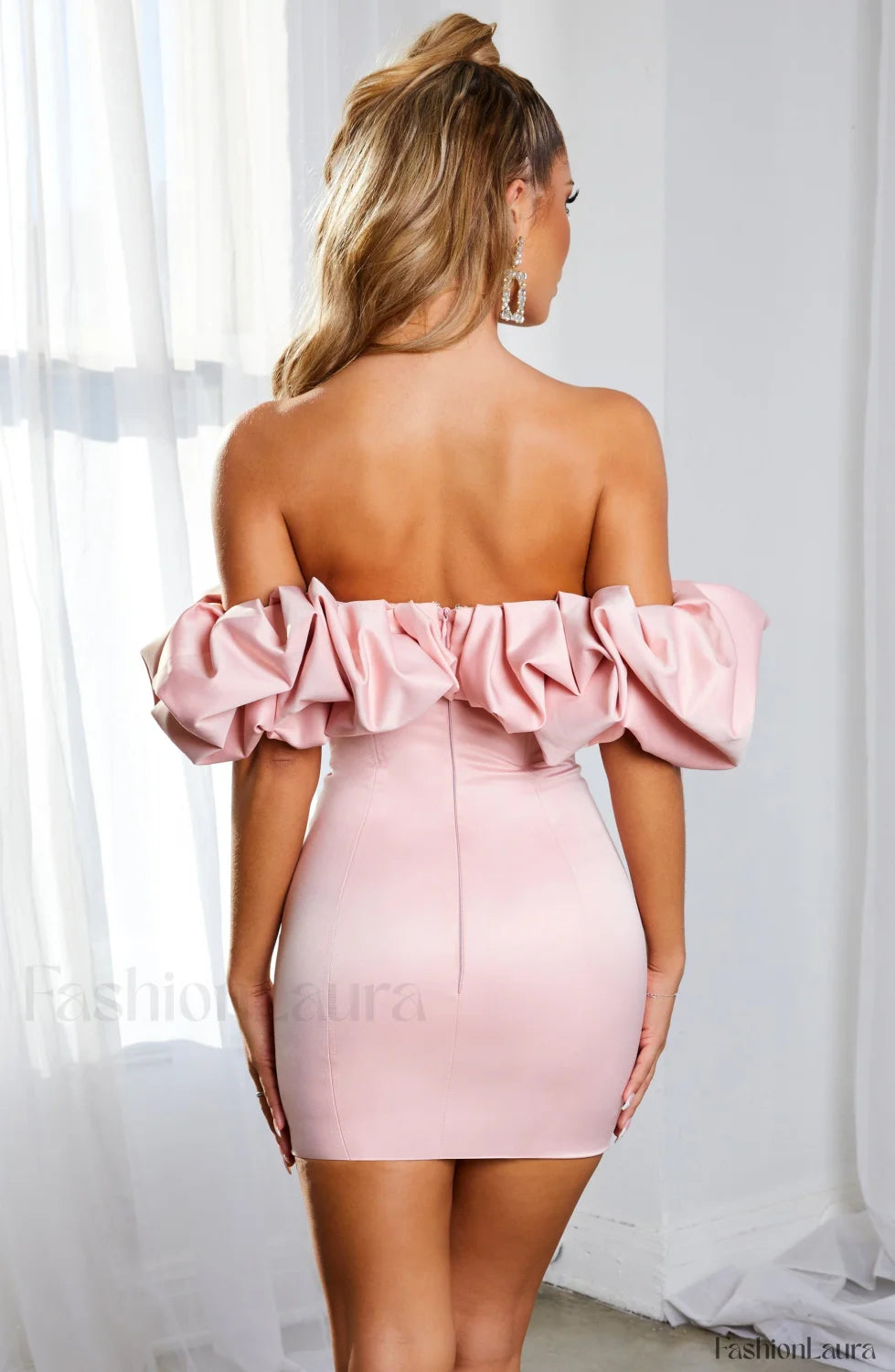 Allie Mini Dress Trendy Baby Pink Dress