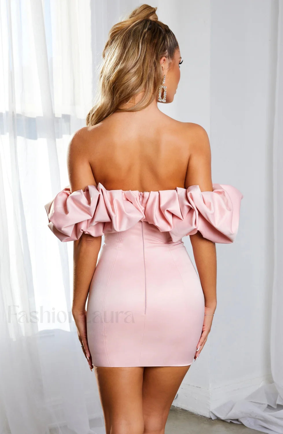 Allie Mini Dress Trendy Baby Pink Dress