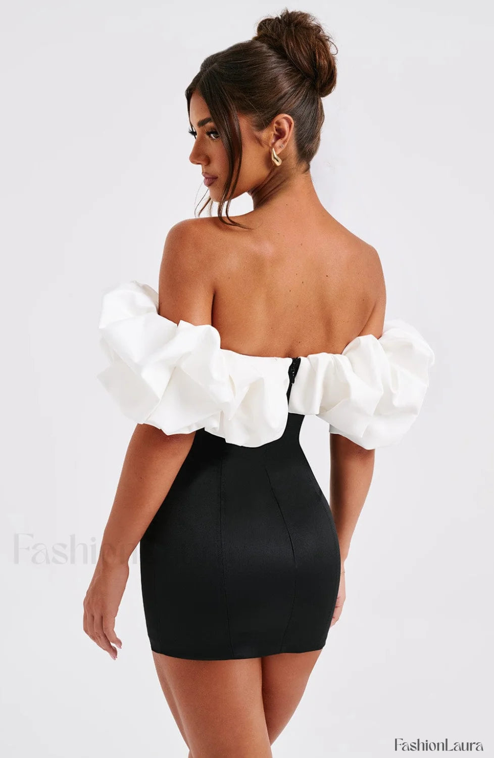 Allie Mini Graceful Dress Black/White Dress