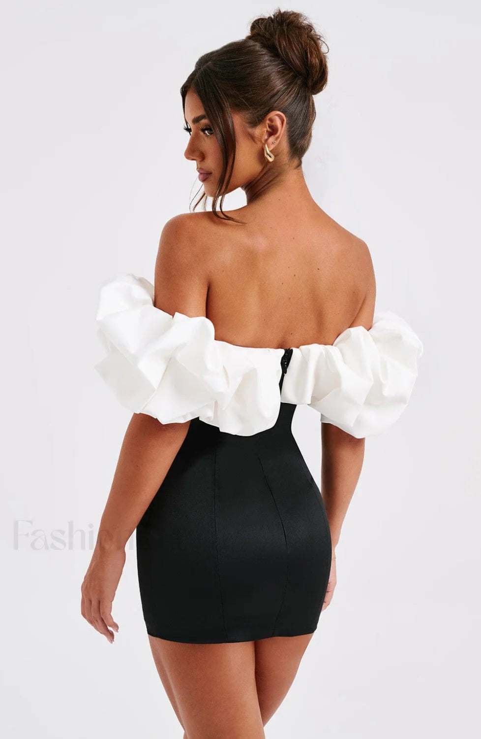 Allie Mini Graceful Dress Black/White Dress