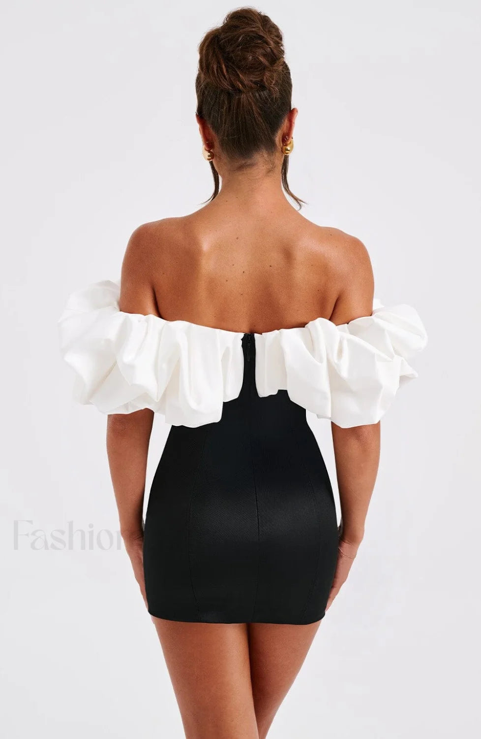 Allie Mini Graceful Dress Black/White Dress