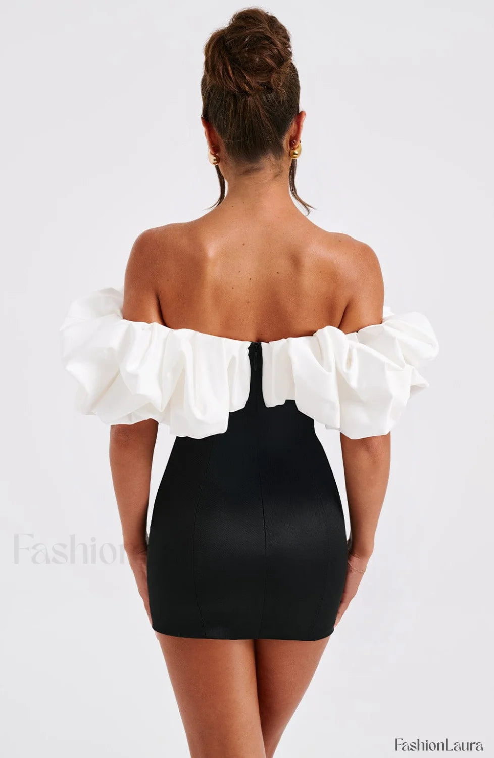 Allie Mini Graceful Dress Black/White Dress