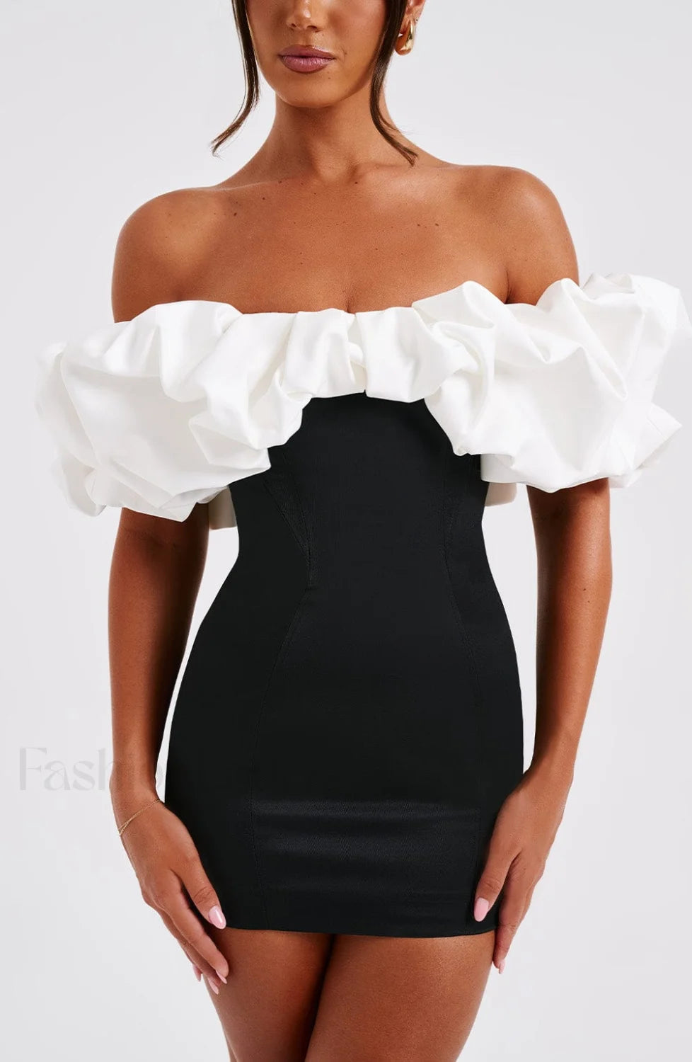 Allie Mini Graceful Dress Black/White Dress