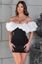 Allie Mini Graceful Dress Black/White XS Dress