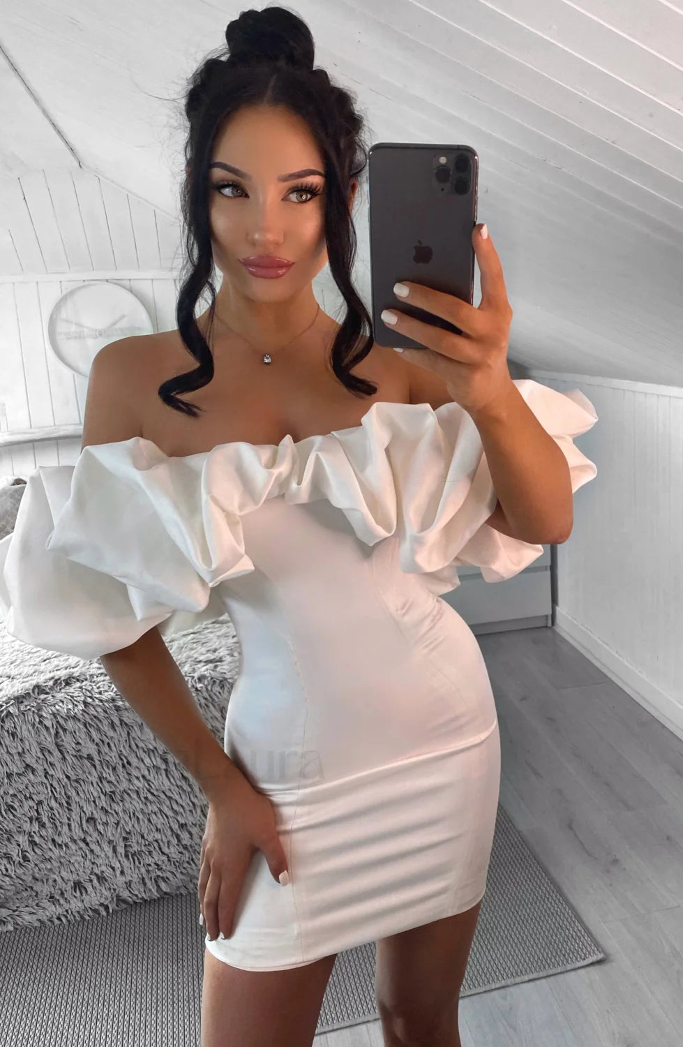 Allie Mini Graceful Dress White Dress