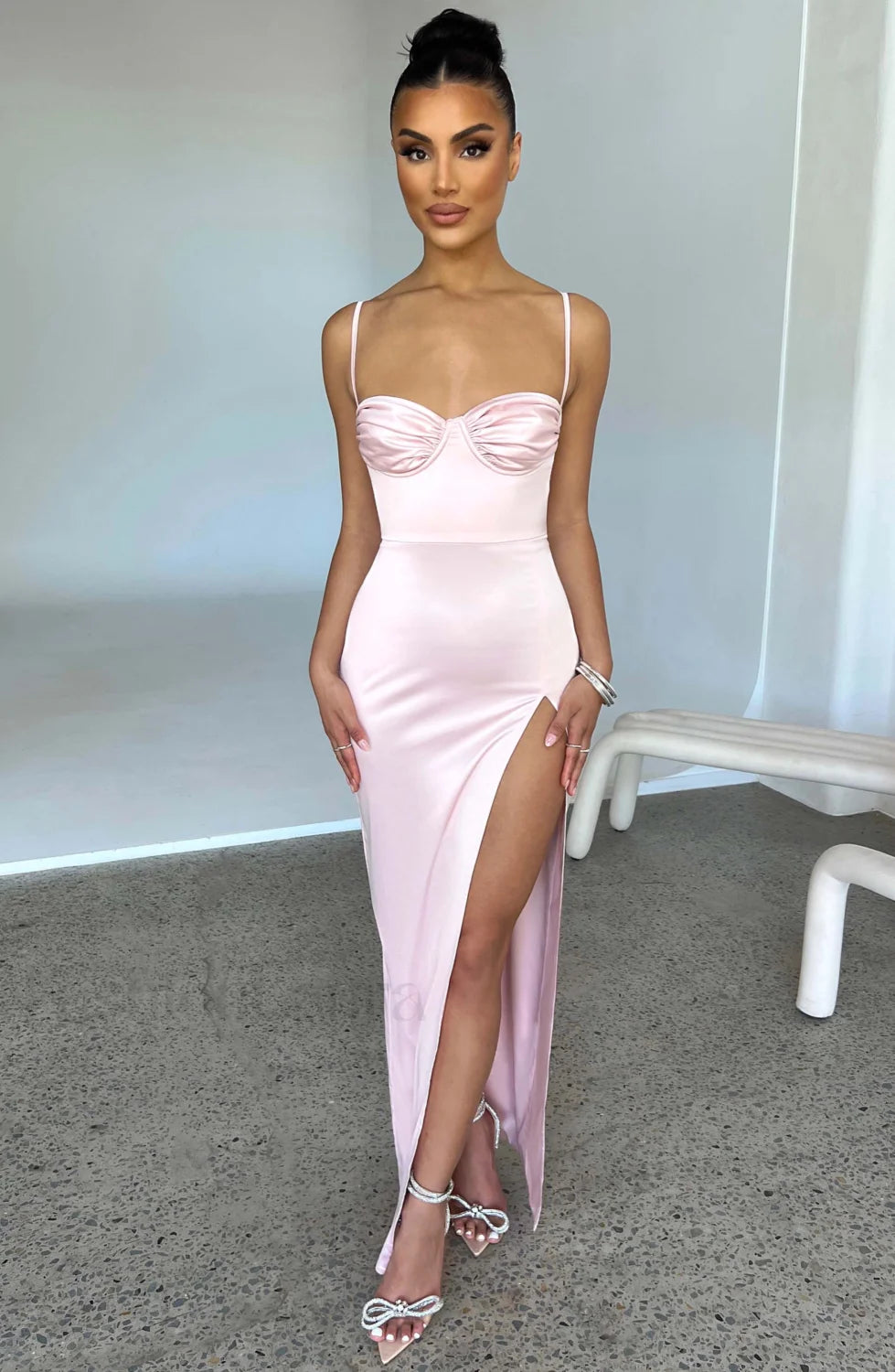 Alora Maxi Graceful Dress Blush Dress