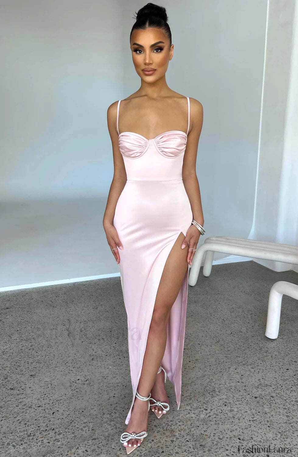 Alora Maxi Graceful Dress Blush Dress