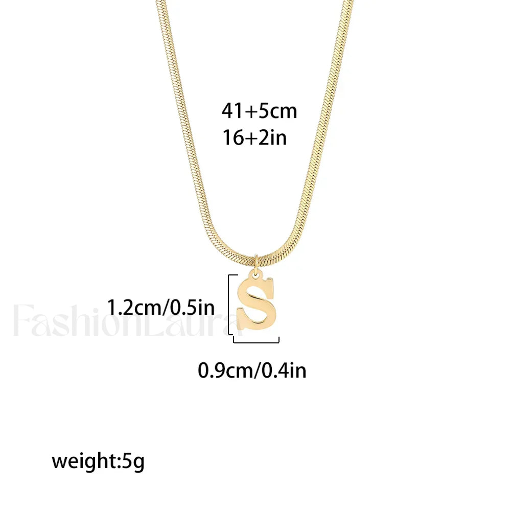 Alphabet Gold Plated Initial Letter Clavicle Collar Necklace