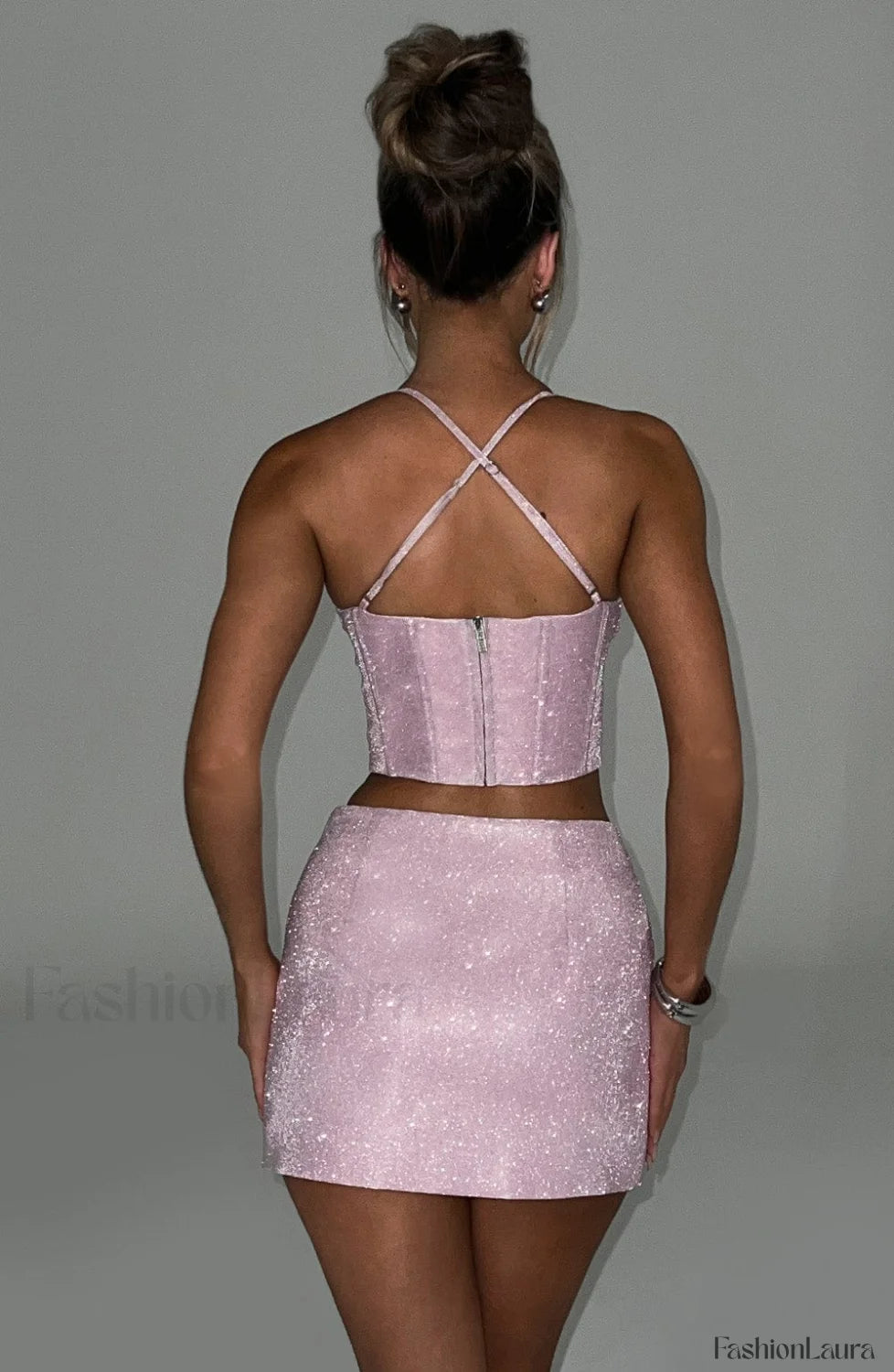 Amadae Corset Graceful Pink Sparkle Tops