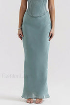 Amadi Satin Bra Charming + Maxi Skirt Set