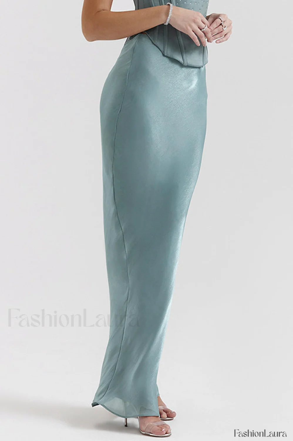 Amadi Satin Bra Charming + Maxi Skirt Set