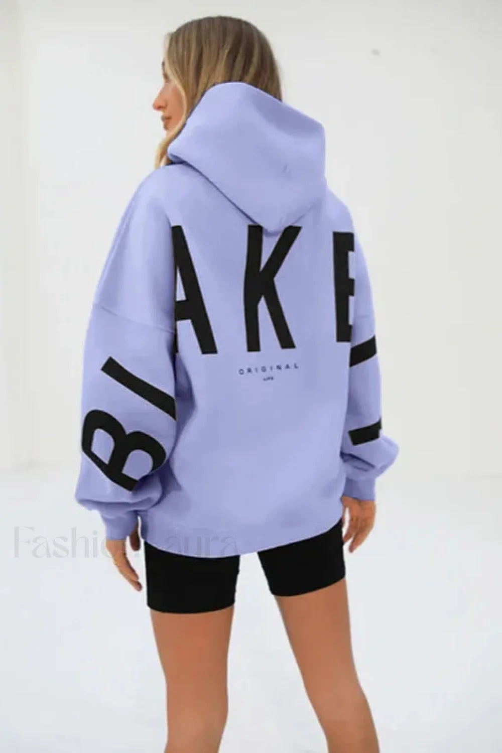American Retro Letter Print Oversized Hoodie Secondary image