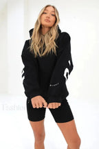 American Retro Letter Print Oversized Hoodie