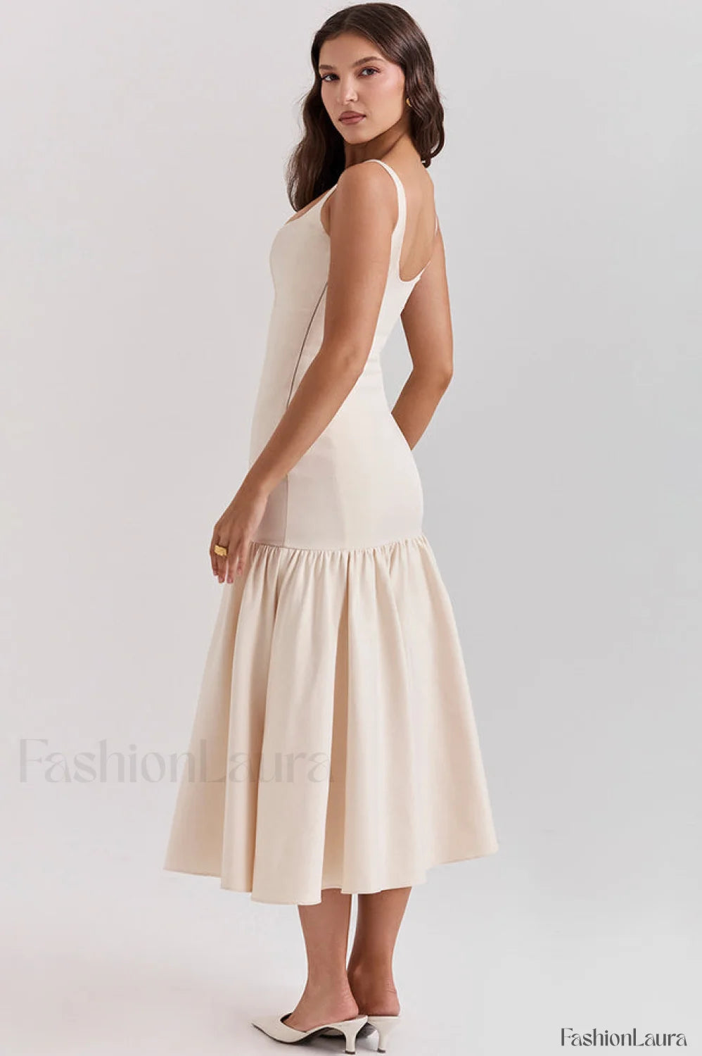 Amore Dropped Stylish Waist Midi Dress