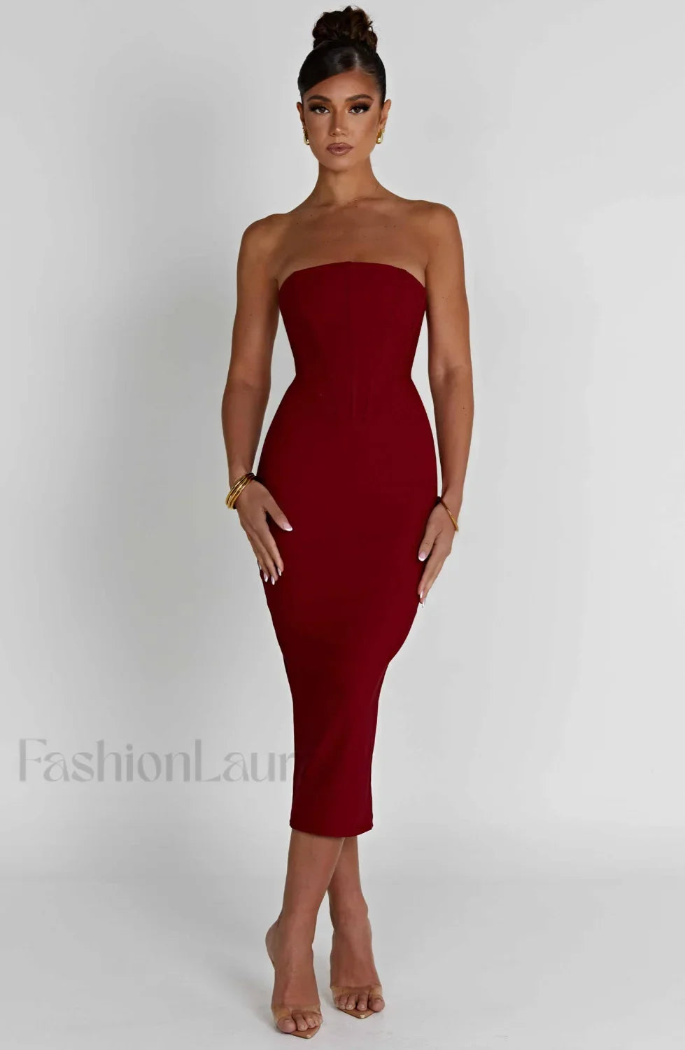 Amore Midi Graceful Dress - Red Secondary image