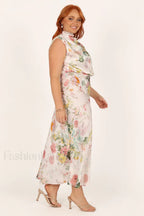 Anabelle Halter Stylish Neck Midi Dress