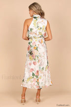 Anabelle Halter Stylish Neck Midi Dress