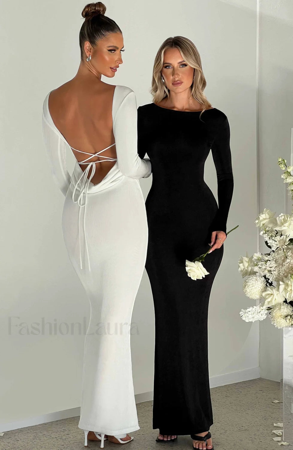 Anastassia Maxi Graceful Dress Ivory Dress