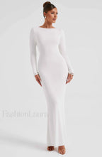 Anastassia Maxi Graceful Dress Ivory Dress