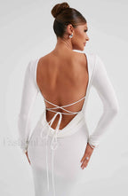 Anastassia Maxi Graceful Dress Ivory Dress