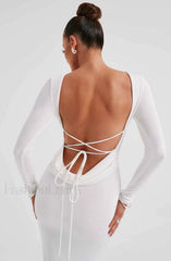 Anastassia Maxi Graceful Dress Ivory Dress