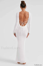 Anastassia Maxi Graceful Dress Ivory Dress