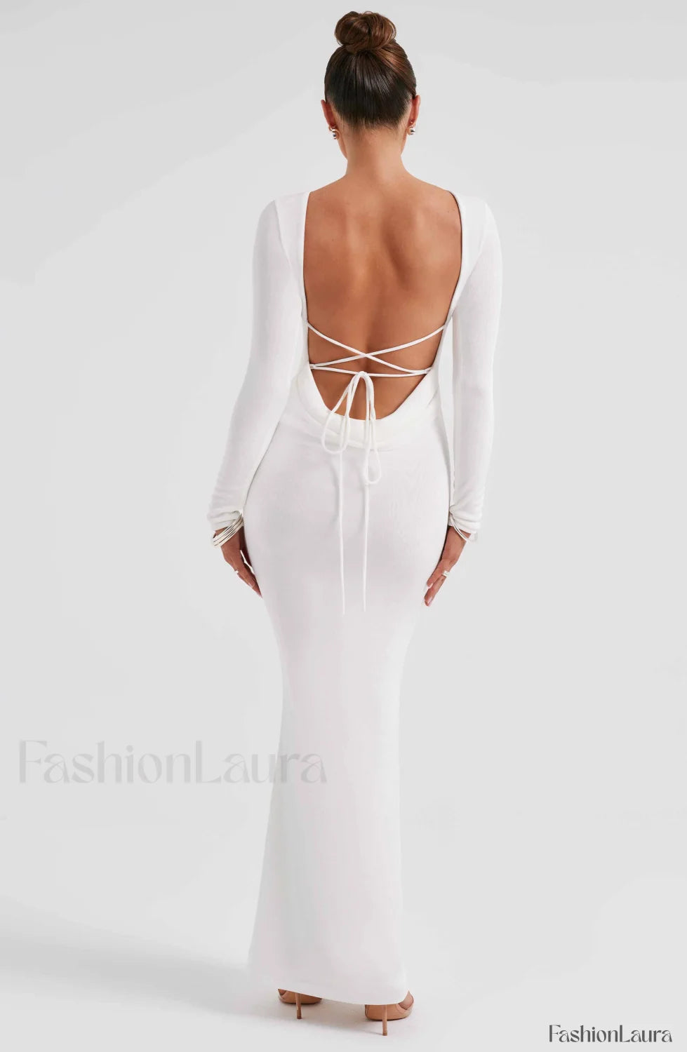 Anastassia Maxi Graceful Dress Ivory Dress