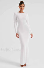 Anastassia Maxi Graceful Dress Ivory Dress