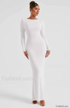 Anastassia Maxi Graceful Dress Ivory Dress