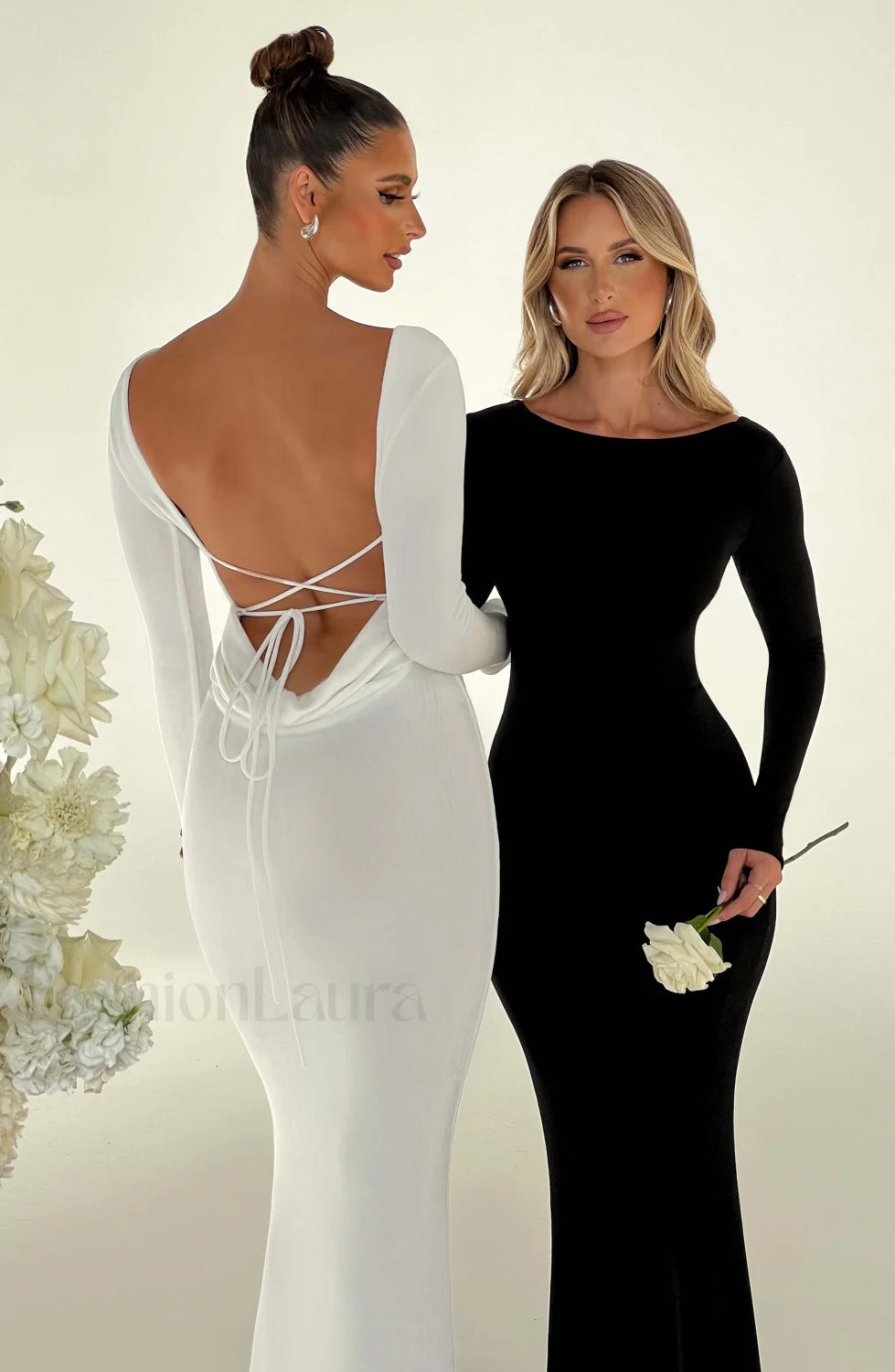 Anastassia Maxi Graceful Dress Ivory Dress