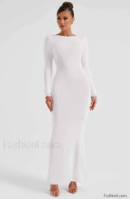 Anastassia Maxi Graceful Dress Ivory Dress