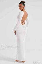 Anastassia Maxi Graceful Dress Ivory Dress