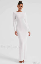 Anastassia Maxi Graceful Dress Ivory Dress