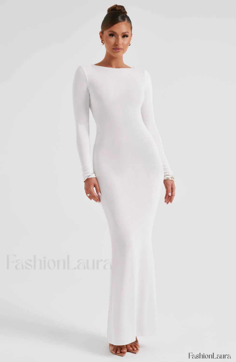 Anastassia Maxi Graceful Dress Ivory Dress