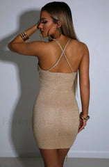 Angel Mini Dress Trendy Gold Sparkle Dress