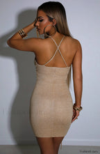 Angel Mini Dress Trendy Gold Sparkle Dress