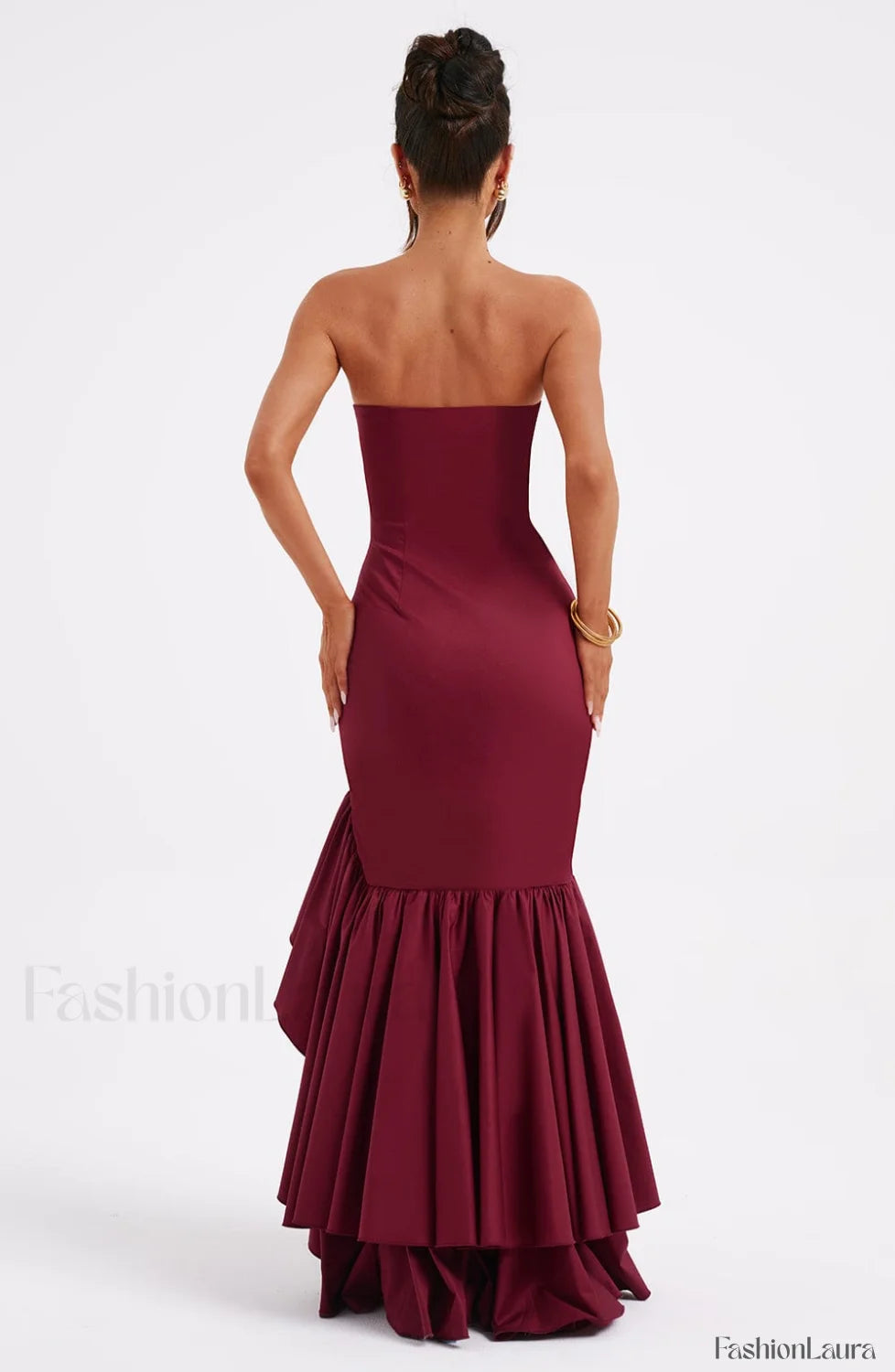 Angelina Maxi Graceful Dress Burgundy Dress