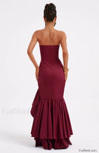 Angelina Maxi Graceful Dress Burgundy Dress