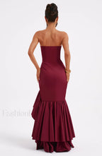 Angelina Maxi Graceful Dress Burgundy Dress
