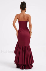 Angelina Maxi Graceful Dress Burgundy Dress