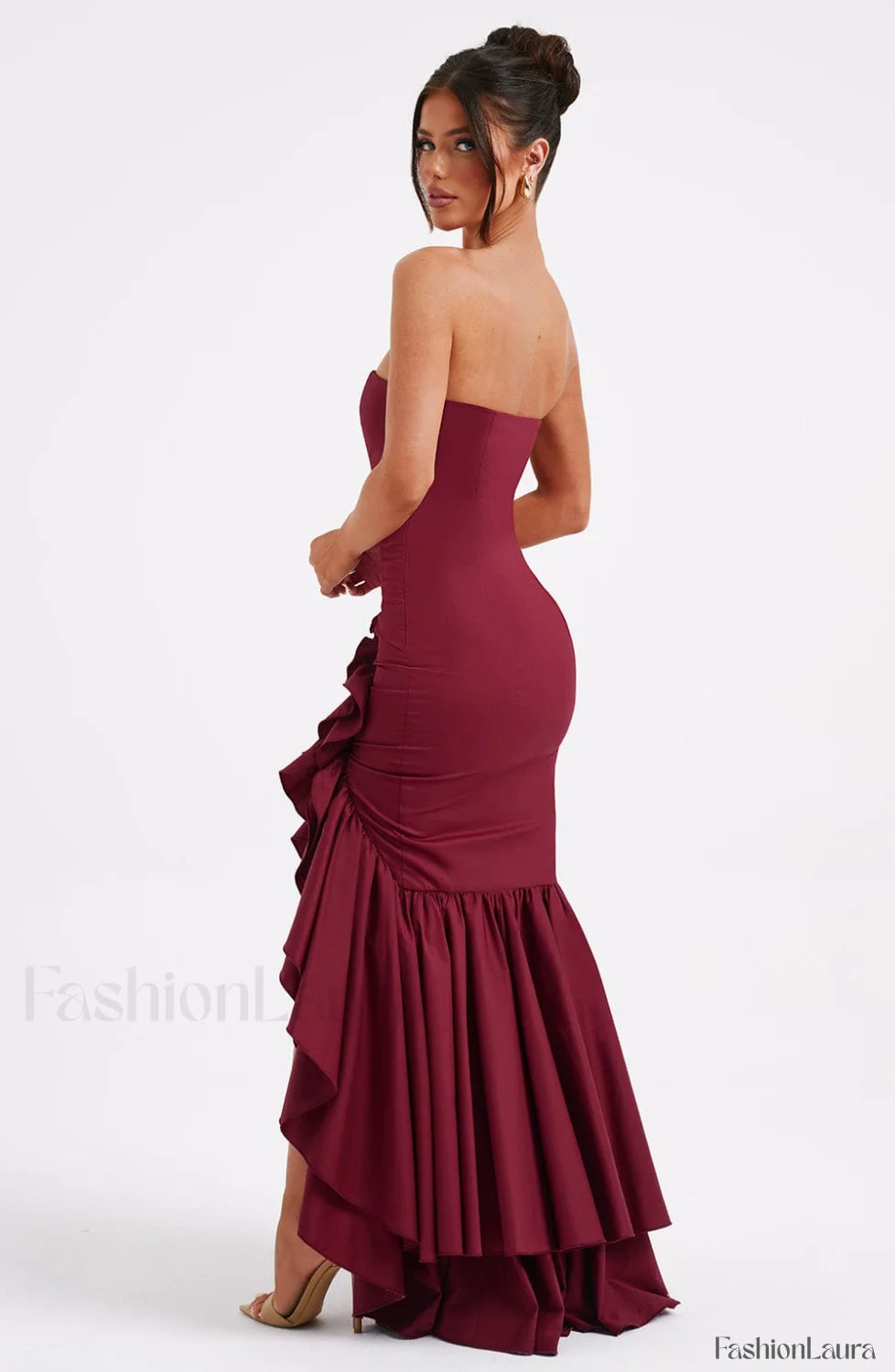 Angelina Maxi Graceful Dress Burgundy Dress