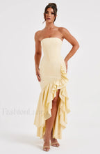 Angelina Maxi Graceful Dress Lemon Dress