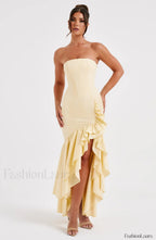 Angelina Maxi Graceful Dress Lemon Dress