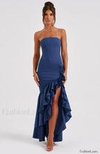 Angelina Maxi Graceful Dress Navy Dress