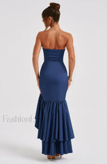 Angelina Maxi Graceful Dress Navy Dress