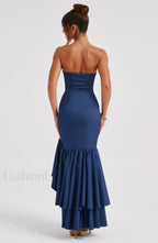 Angelina Maxi Graceful Dress Navy Dress
