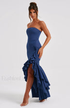 Angelina Maxi Graceful Dress Navy Dress
