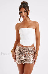 Anissa Mini Graceful Skirt Gold XS Skirt