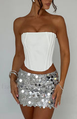 Anissa Mini Graceful Skirt Silver Skirt