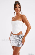Anissa Mini Graceful Skirt Silver Skirt